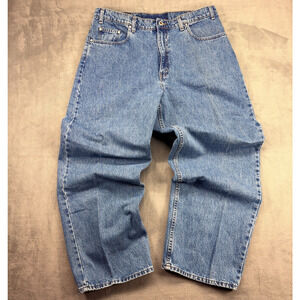 Vintage Levi's Silver Tab Jeans Men's 38x32 Blue Cotton Baggy Loose Fit Grunge